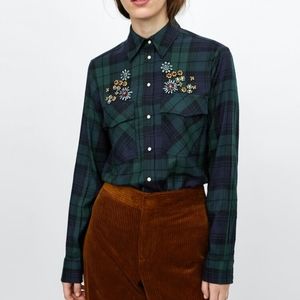 Zara plaid shirt with beading